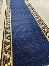 Однотонный ковровая дорожка Кремлевская 41531-38 темно-синяя