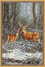 Шерстяной пейзажный ковер из шерсти Hunnu 6S1295 28 олени зимой