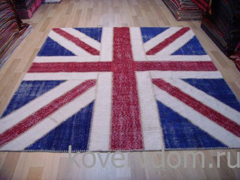Ковер винтажный ручной работы Британский флаг Vintage Flag Patchwork 22229